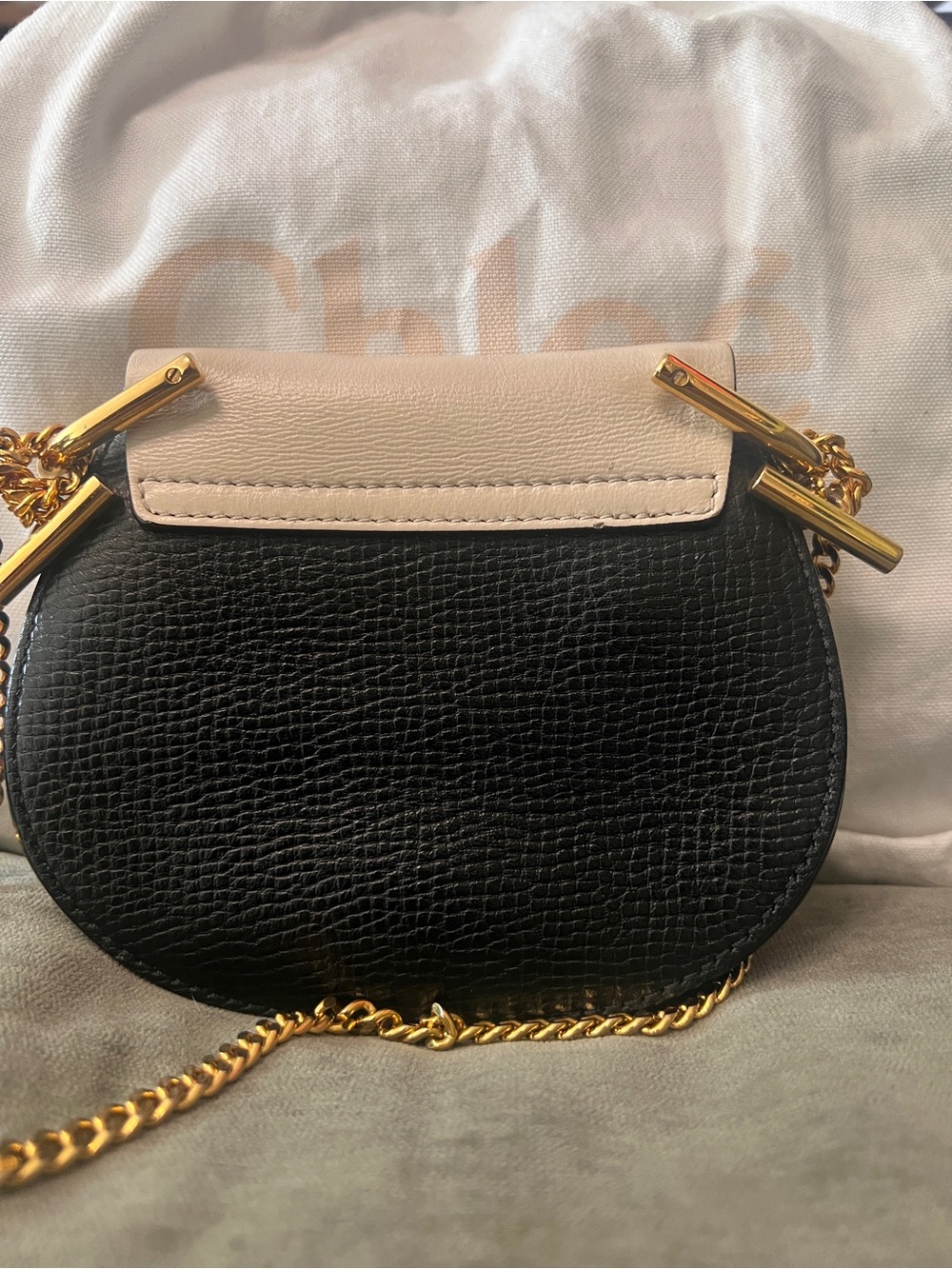 Chloé Two-Tone Saddle Crossbody in Black & Cream amazing condition clean inside - Picture 6 of 9